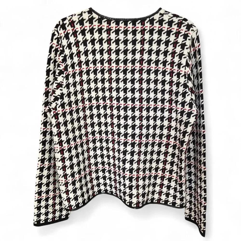 Marisa Christina black and white houndstooth jacket size L - Picture 2 of 7